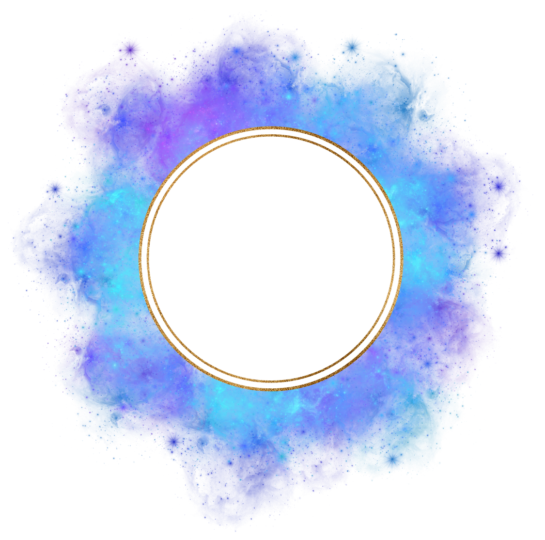 Blue Round Galaxy Frame